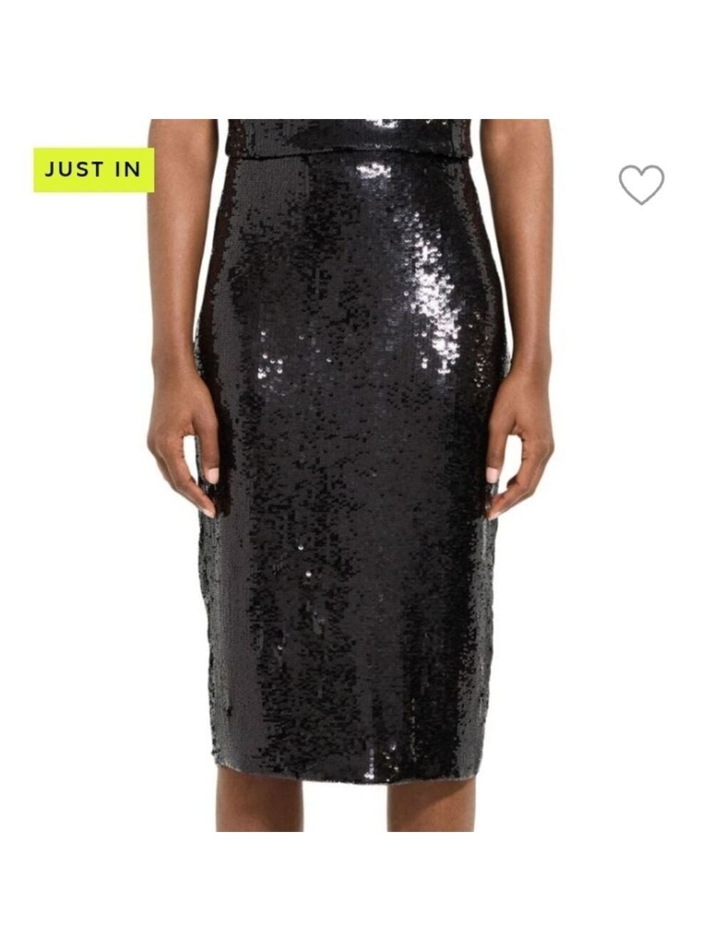 Theory CB High Slit Black Sequin Skirt